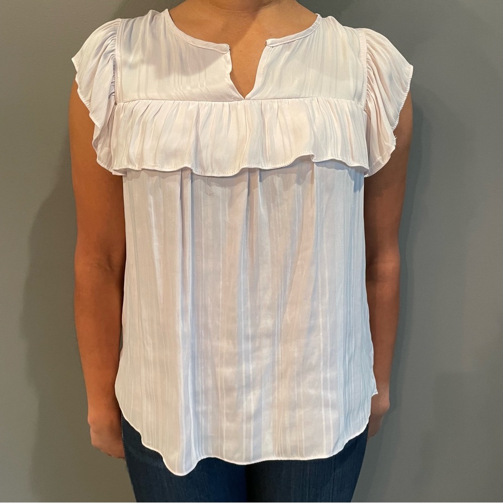 1. State light pink ruffle top, Size XS